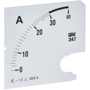 Шкала смен. для амперметра Э47 30/5А-1,5 96х96мм IPA20D-SC-0030