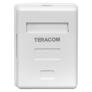 Розетка настенная TERACOM кат.5E неэкранированная 1 порт RJ-45 Dual IDC бел. TRC-WBOX-1RJ45-5EUTP-WH