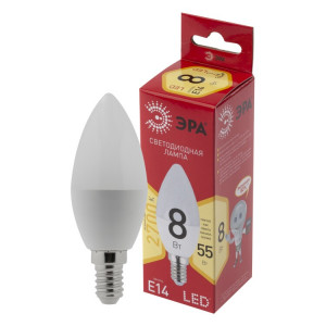 Лампа светодиодная RED LINE LED B35-8W-827-E14 R 8Вт B35 свеча 2700К тепл. бел. E14 Б0050694