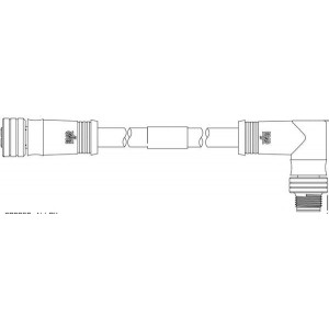 120501-0003, Кабели специального назначения M12 Pwr DE Crdst 4P F Strt M/90D 14AW 1m