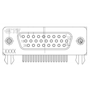 2311768-2, Соединители с высокой плотностью контактов D-Sub AMPL REC, HD22 R/A, 26P, S/L