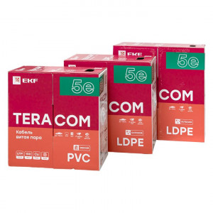 Кабель витая пара F/UTP кат.5E 4 пары solid внешн. LDPE черн. TERACOM TRC-5EFTP-04PE-BK-OUT3