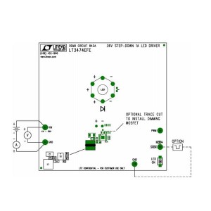 DC842A, Средства разработки схем светодиодного освещения  LT3474EFE/IFE - Step-Down 1A LED Driver