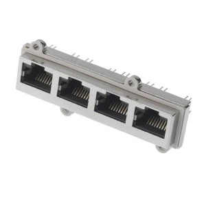 SS-60400-007, Модульные соединители / соединители Ethernet FOUR PORT VERT JACK LED