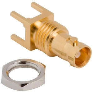 034-1028H-12G, РЧ соединители / Коаксиальные соединители Straight PCB Jack, Hex Nut, 75 Ohm