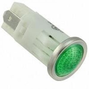 1092QD5-125VAC, Светодиодные панельные индикаторы PMI .5in. LED 125V Tab Semi-Dome Green