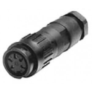 T3428-502, DIN Connectors FEMALE CABLE CONNECTOR 6 WAY