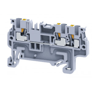 Проходная клемма CP1.5/3, Проходная клемма, 3 точки подключения, тип фиксации провода: push-in, 1,5 мм кв., 15A, 800V, ширина: 3,5 мм, цвет: серый, тип монтажа: DIN 35