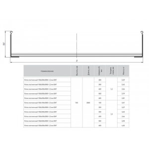 Лоток лестничный 100х400 L3000 1.2мм LT100400-1.2