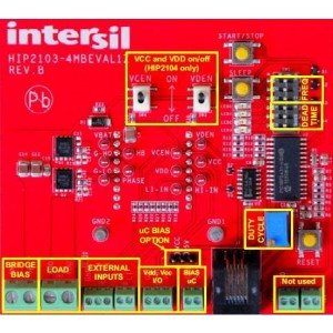 HIP2103_4MBEVAL1Z, Средства разработки интегральных схем (ИС) управления питанием HIP2103 4 EVAL BOARD