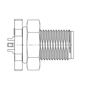 HPC-05PMMS-SF8001, Стандартный цилиндрический соединитель PANEL SCREW 2PIN M CONN M PIN