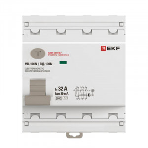 Выключатель дифференциального тока 4п 32А 30мА тип AC 6кА ВД-100N электромех. PROxima E1046M3230