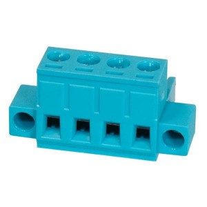 TBP01P1W-508-04BE, Съемные клеммные колодки Terminal block, pluggable, w screw lock, 5.08, plug, 4 pole, blue