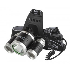 Фонарь аккумуляторный налобный GA-809 5Вт 3SMD CREE High Power Headlamp алюм. Б0056111