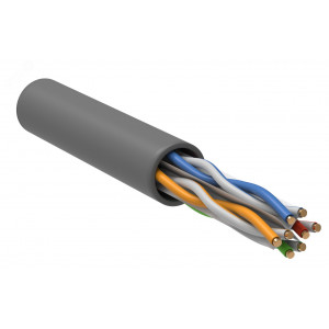 Витая пара U/UTP кат.6 4 пары 23 AWG solid 305м PVC серый LC1-C604-111