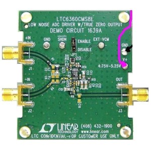 DC1639A, Средства разработки интегральных схем (ИС) усилителей LTC6360 - High Speed Op Amp with True Ze