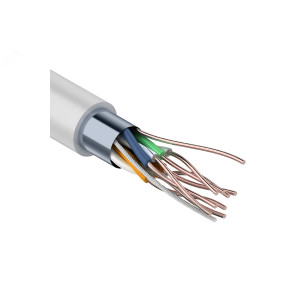 Кабель витая пара  FTP 4PR 24AWG, внутренний экранированный, CAT5e, одножильный, бухта 305м