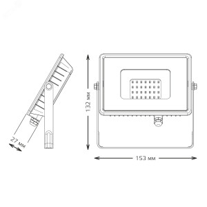 Прожектор LED Qplus 20W IP65 6500К черный 1/40 613511320