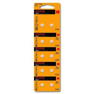 Батарейки AG5 (393) LR754, LR48 [KAG5-10] MAX Button Cell (100/1000/80000) Б0044710