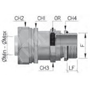 Муфта металлорукав-коробка DN 15 с уплотнением кабеля, IP68, М12х1,5, д.5 - 9мм 6014P16M120509