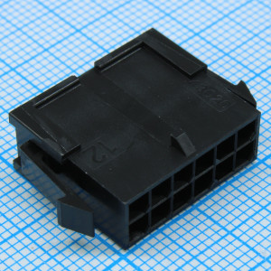 430201200, Корпус разъема вмлка 12 контактов шаг 3мм монтаж на панель серия Micro-Fit 3.0ї пакет