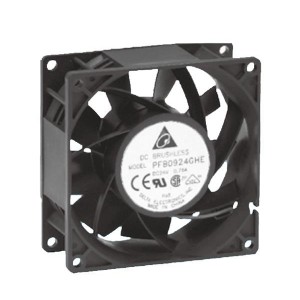 PFB0948GHE, Вентиляторы постоянного тока DC Tubeaxial Fan, 92x38mm, 48VDC, Ball Bearing, Lead Wires, Locked Rotor Sensor