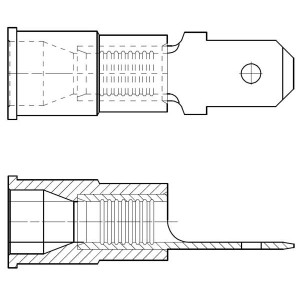 19023-0006, Клеммы .250 X .032 MALE QD INSUL.TAPE (AMCT-2XT