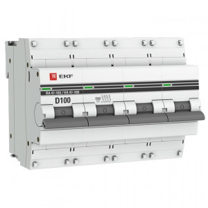Автоматический выключатель 4P 100А (D) 10kA ВА 47-100 PROxima mcb47100-4-100D-pro