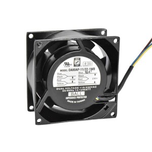 OA80AP-11/22-1WB, Вентиляторы переменного тока AC Fan, Dual Voltage, 80x38mm, 115/230VAC, 31CFM, 12W, 29dBA, 3000RPM, Dual Ball Bearing, Lead Wires