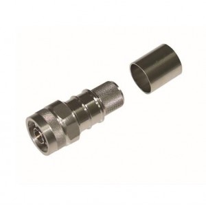 EZ-600-NMH-X, РЧ соединители / Коаксиальные соединители N-Male (plug) crimp connector (non-solder pin) hex/knurl nut, no braid trim