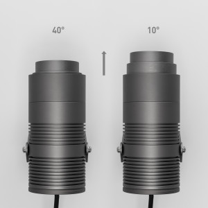 Светильник ALT-RAY-ZOOM-R89-25W Day4000 (DG, 10-40 deg, 230V) 031319, Уличный светодиодный прожектор, мощность 25Вт, регулируемый угол освещения 10-40°. Цвет ДНЕВНОЙ 4000К, световой поток для угла 10° 750 для угла 40° 1300лм. Влагозащищенный корпус IP67 - темно-серый алюминий, экран из закаленного стекла