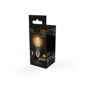 Лампа Filament А60 12W 1200lm 2700К Е27 LED 1/10/40 102902112