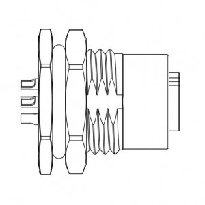 HMC-05PFFS-SF8001, Стандартный цилиндрический соединитель 5PIN F CONN F PIN METAL