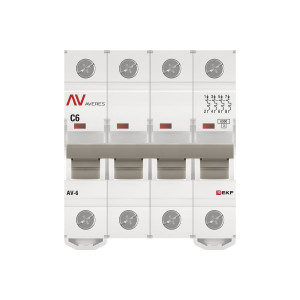Выключатель автоматический AV-6 4P 6A (C) 6kA EKF AVERES(кр.1шт)