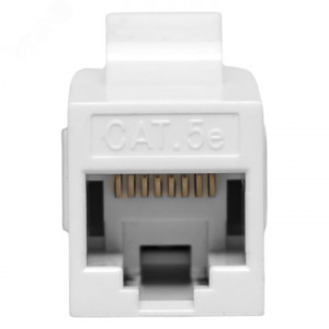 Адаптер проходной Keystone RJ45-RJ45 кат.5E неэкранир. TERACOM бел. TRC-INLC-KSTN-5EUTP-WH