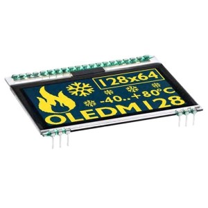EA OLEDM128-6LGA, Светодиодные дисплеи и принадлежности Graphic OLED Yellow 128x64 w/o glass