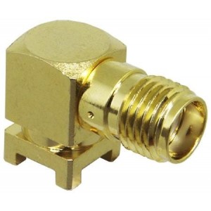 CONSMA002-SMD-G-T, РЧ соединители / Коаксиальные соединители SMA Female, Right Angle, Surface Mount, Gold, Tape and Reel