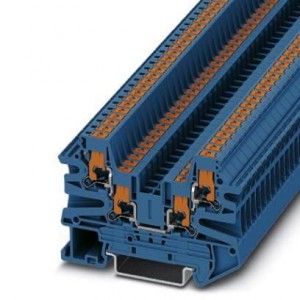 1079006, Клеммные колодки для DIN-рейки Push-In Term Block Blue Quattro