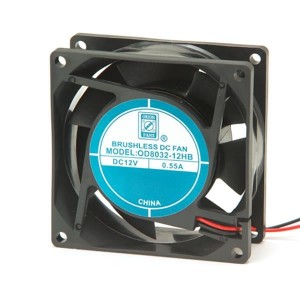 OD8032-12HHB02A, Вентиляторы постоянного тока DC Fan, 80x32mm, 12VDC, 55.5CFM, 0.23A, Ball Bearing, 3x Wire Leads, Alarm Output