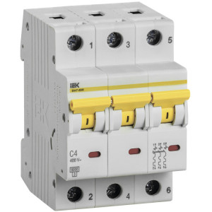 Автоматический выключатель ВА 47-60 3Р 4А 6 кА х-ка С MVA41-3-004-C