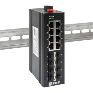 Промышленный неуправляемый коммутатор U-8GX/SFP-8GT, 8 портов 1000Base-X SFP, 8 портов 10/100/1000Base-T(X) RJ45, монтаж на динрейку TSX EKF [TSX-U-8GX/SFP-8GT]