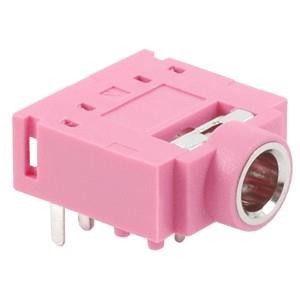 SJ1-3525NG-PI, Телефонные разъемы audio jack, 3.5 mm, rt, stereo, through hole, 2 switches, isolated ground, pink