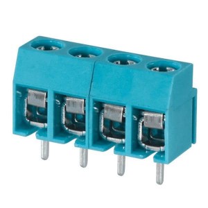 TB003-500-P04BE, Фиксированные клеммные колодки Terminal block, screw type, 5.00 , horizontal, 4 poles, CUI Blue, Philip's head screw, PCB mount