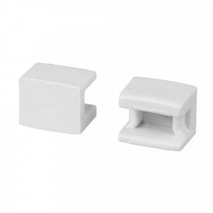 PLINTUS-FANTOM-BENT WHITE глухая, Заглушка без отверстия для профиля PLINTUS-FANTOM-BENT при использовании силиконового экрана. Пластик, цвет - белый. В комплекте две заглушки. Цена за комплект.