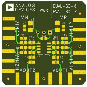 EVAL-HSAMP-2RZ-8, Средства разработки интегральных схем (ИС) усилителей Dual High Speed Eval Board 8 lead SOIC