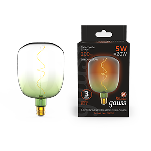 Лампа LED Filament Flexible V140-DC Green-Clear E27 5W 200lm 1800K 140*200mm 1/6 1009802105