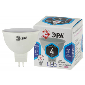 Лампочка светодиодная STD LED MR16-4W-840-GU5.3 GU5.3 4Вт софит нейтральный белый свет Б0017747