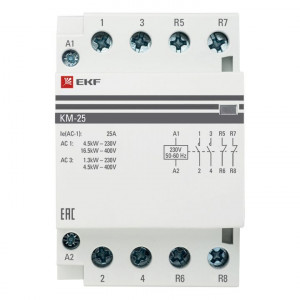 Контактор модульный КМ 25А 2NО+2NC (3 мод.) PROxima km-3-25-22