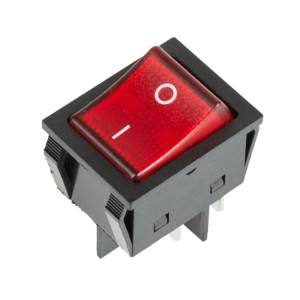 Выключатель клавишный 250V 25А (4с) ON-OFF красный с подсветкой (RWB-502) REXANT(кр.10шт) [36-2343]