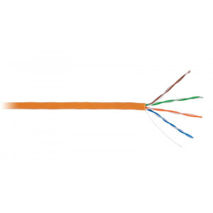 Кабель U/UTP кат.5E (класс D) 4 пары 100МГц ОЖ BC чистая медь внутр. LSZH нг(B)-HF оранж. (уп.305м) EC-UU004-5E-LSZH-OR